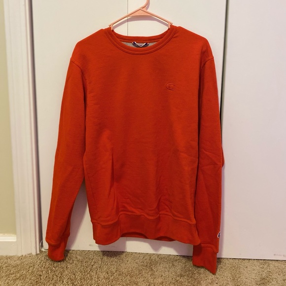 RED CHAMPION CREW SWEATSHIRT MENS - Picture 2 of 3